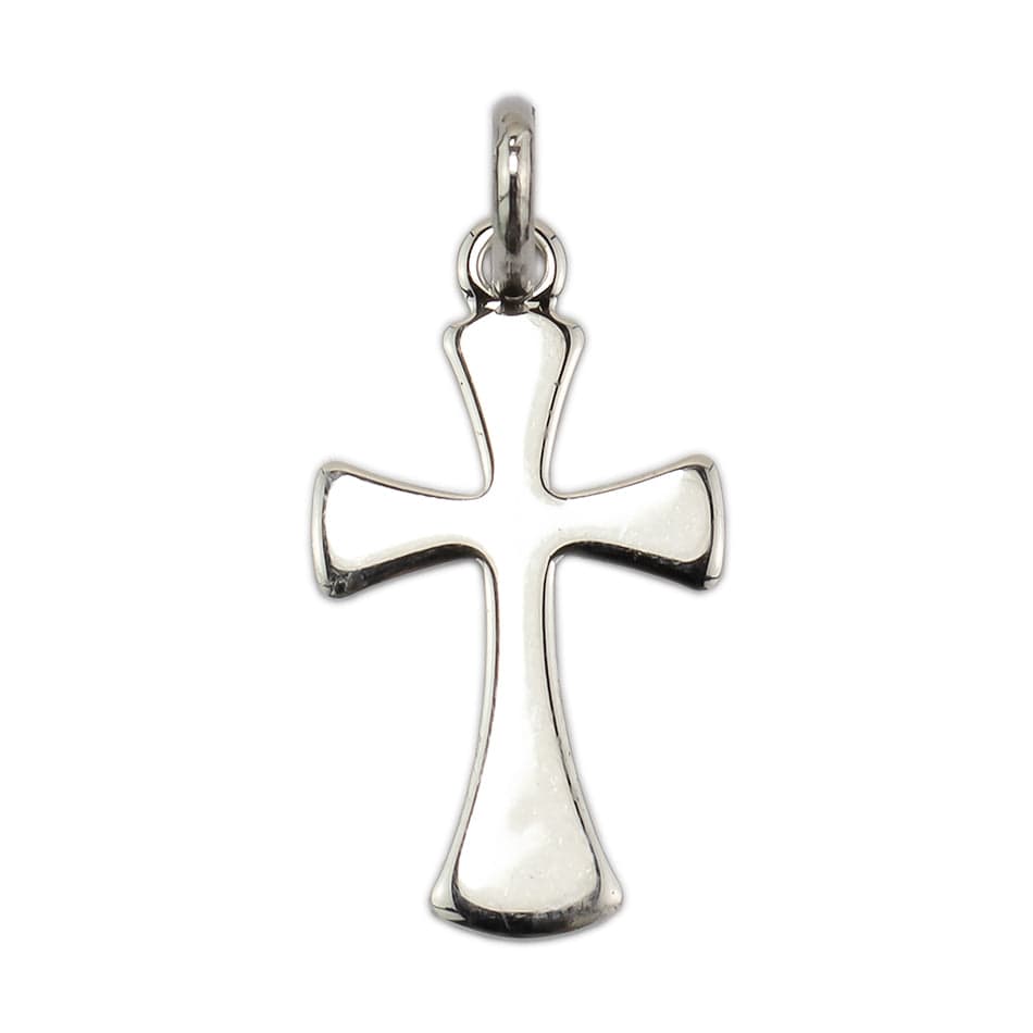 White Gold Rounded Cross without Body