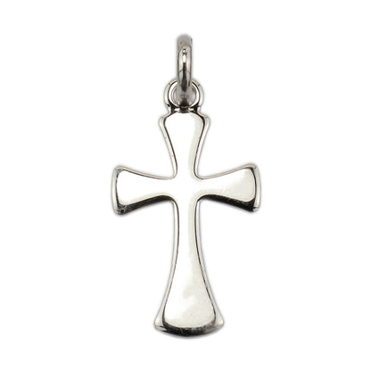 White Gold Rounded Cross without Body