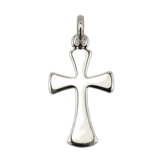 White Gold Rounded Cross without Body