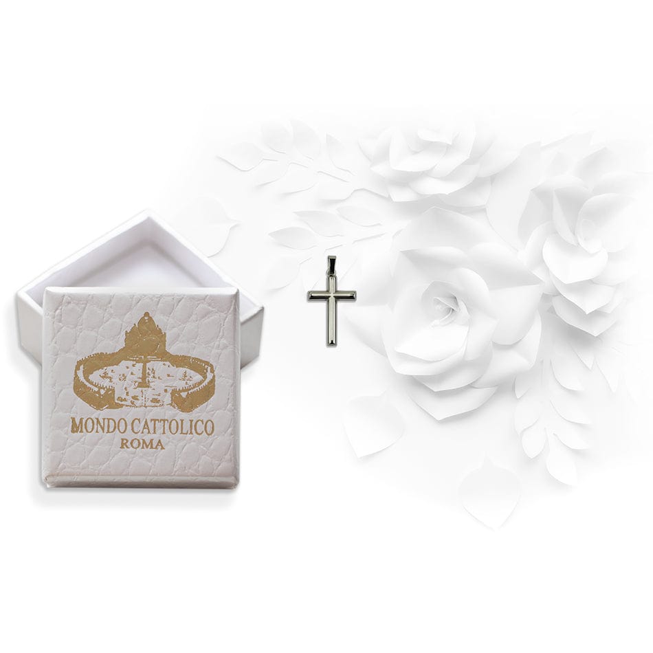 White Gold Satin Finish Cross without Body