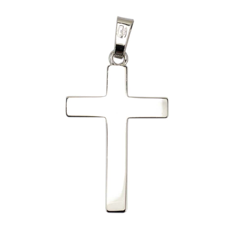 White Gold Satin Finish Cross without Body