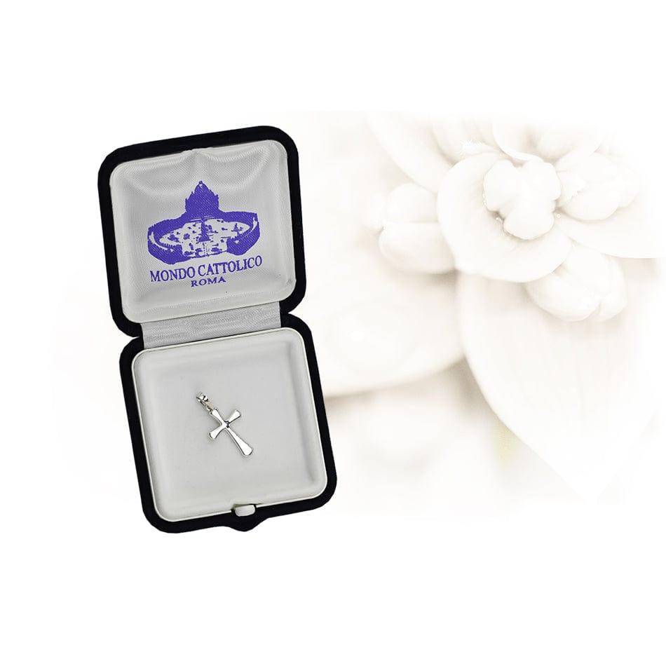 White Gold Shiny Cross without Body
