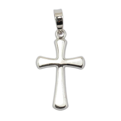 White Gold Shiny Cross without Body