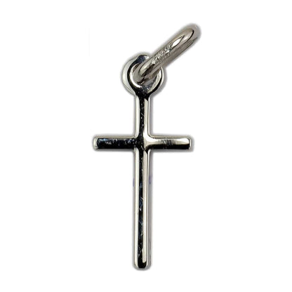 White Gold Simple Plain Cross