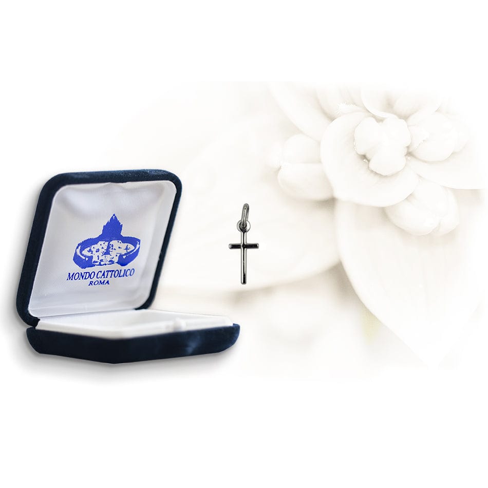 White Gold Simple Plain Cross