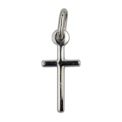 White Gold Simple Plain Cross