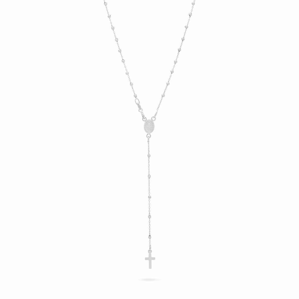 White Gold Tiny Rosary Beads