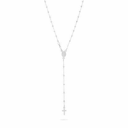 White Gold Tiny Rosary Beads