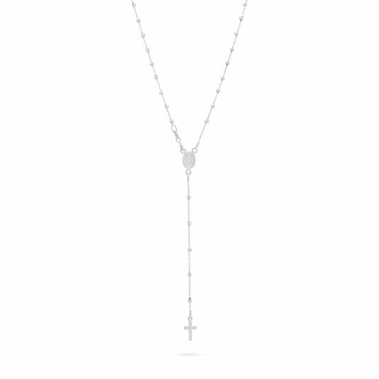 White Gold Tiny Rosary Beads
