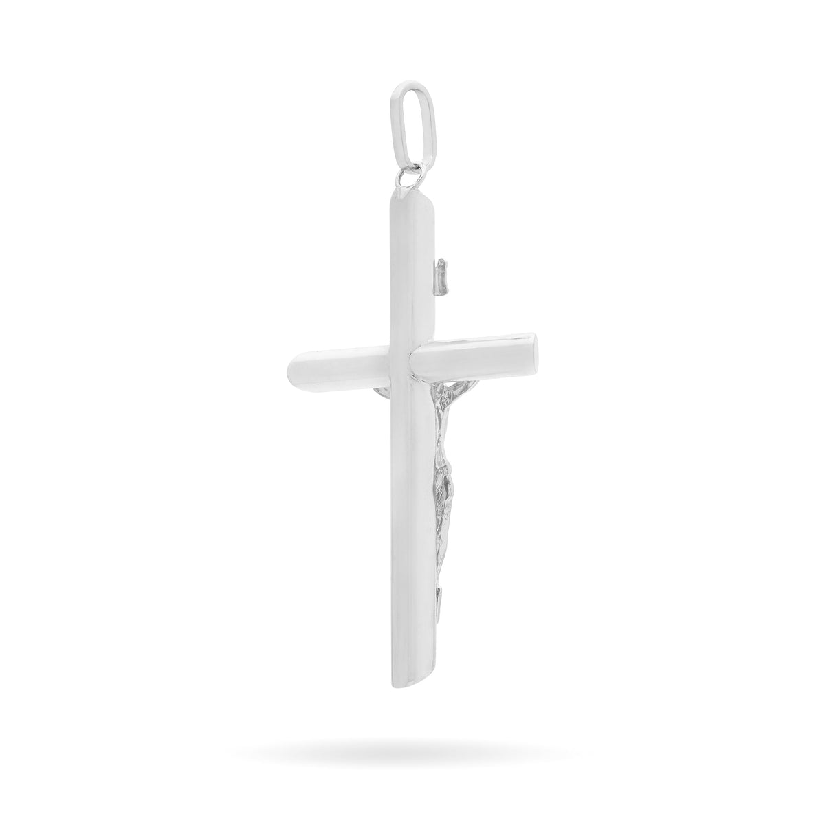 White Gold Truncated Crucifix Pendant