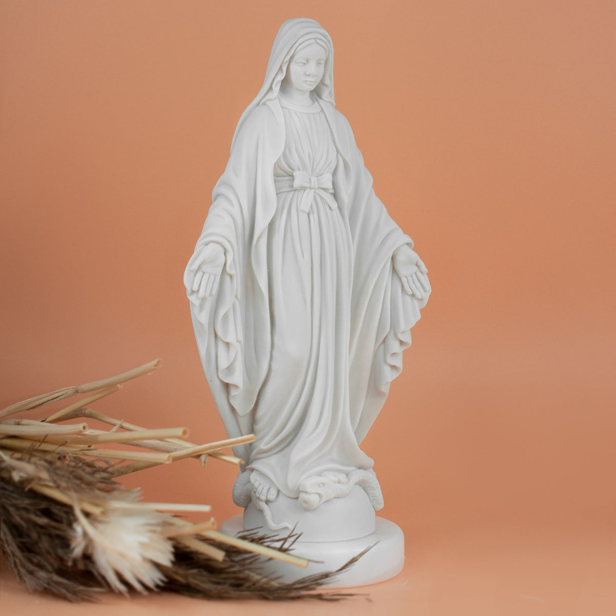 White Marble Dust Statue of Miraculous Mary