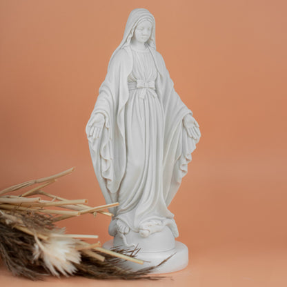 White Marble Dust Statue of Miraculous Mary