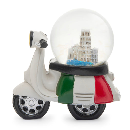 White Resin Vespa with Snow Globe