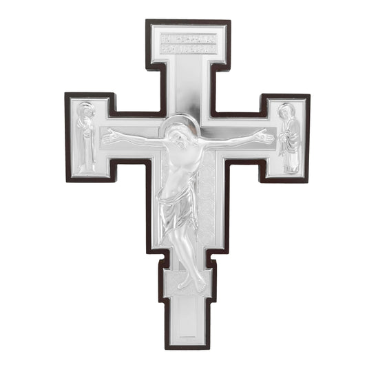 Wooden Crucifix by Cimabue at Santa Croce With Silver Plaque