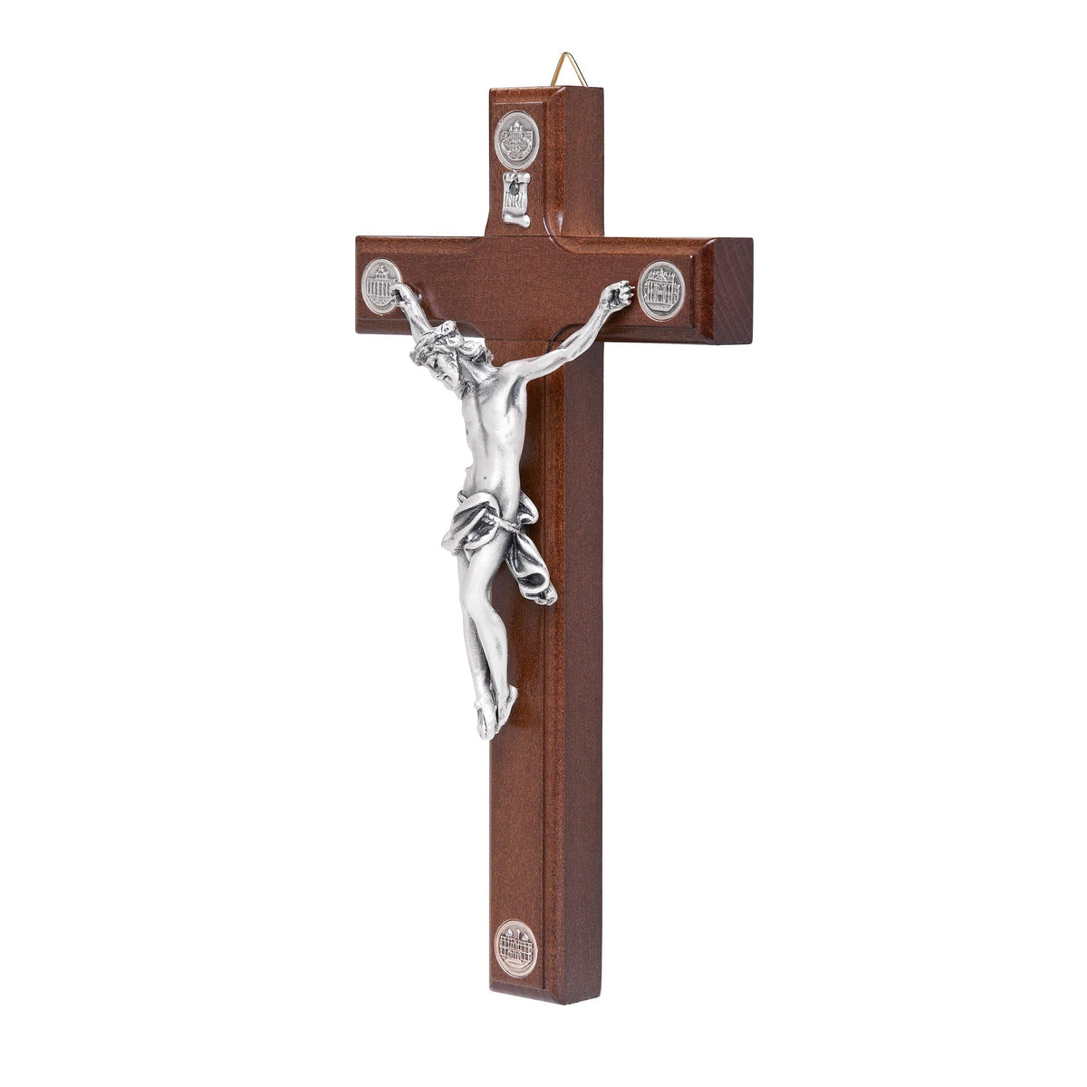 Wooden Crucifix With the Four Roman Basilicas Medals