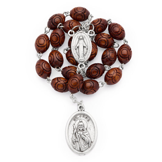 Saint Jude Thaddeus Wooden Devotional Rosary