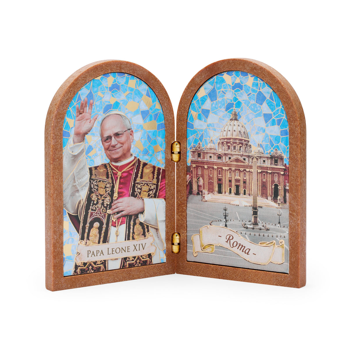 Wooden Diptych of Pope Leo XIV