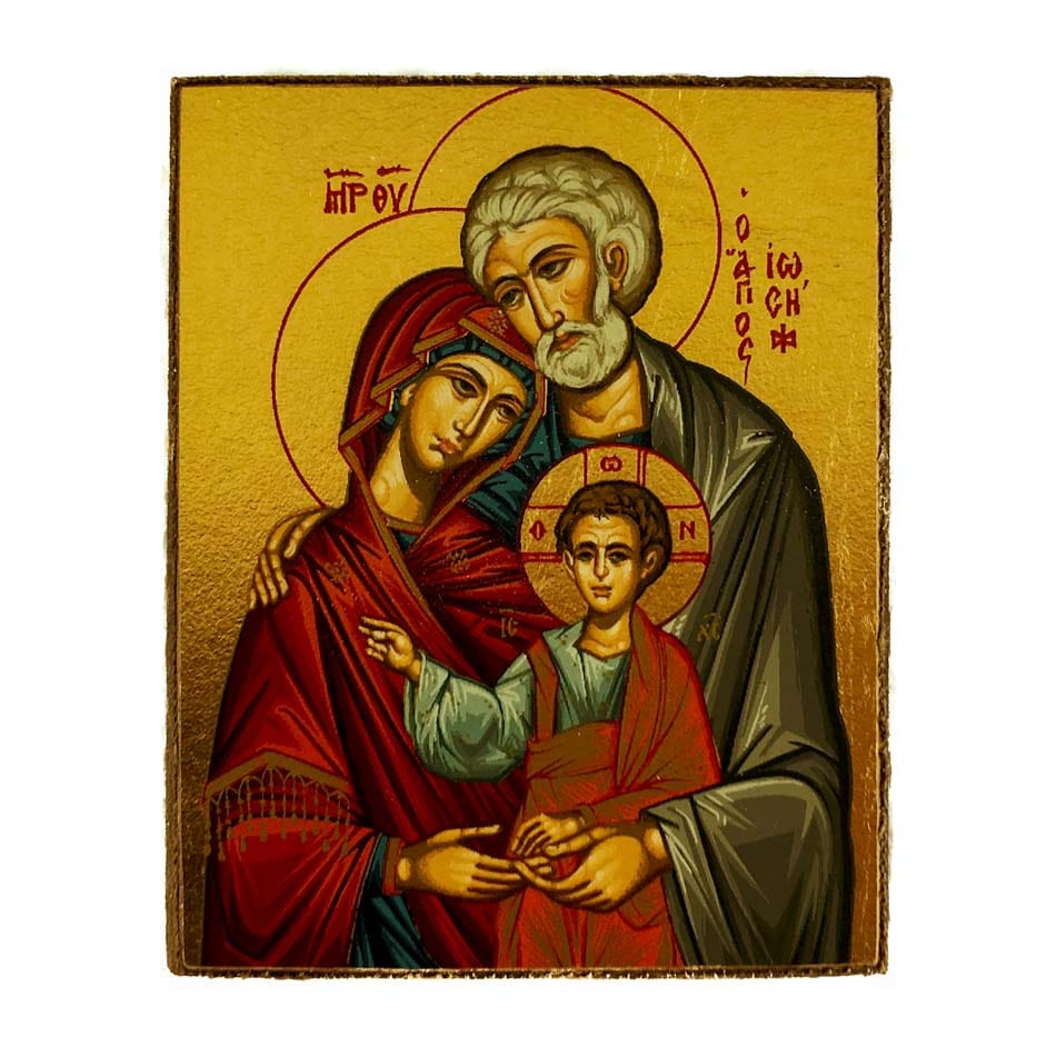 Wooden Icon of the Holy Family