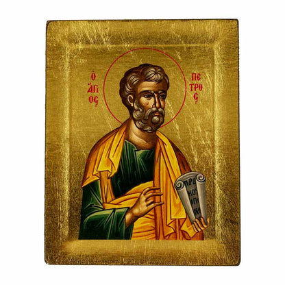 Wooden Icon with Golden Frame of St. Peter