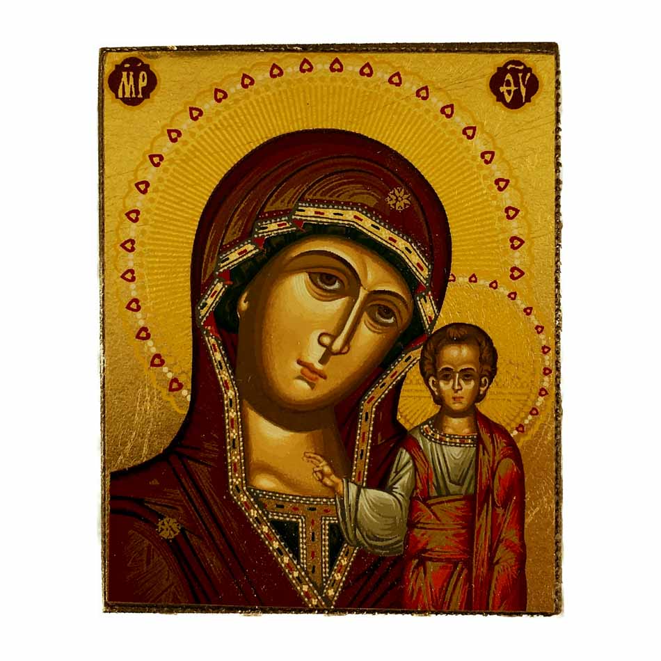 Wooden Icon of Our Lady of Kazan