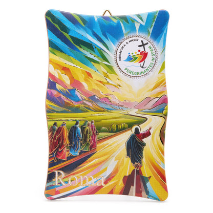 Wooden Jubilee 2025 Panel with Pilgrims