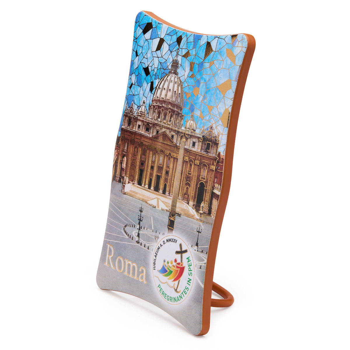 Wooden Jubilee 2025 Panel with St. Peter's Basilica