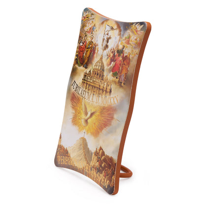 Wooden Jubilee 2025 Panel with St. Peter's Basilica and the Holy Spirit