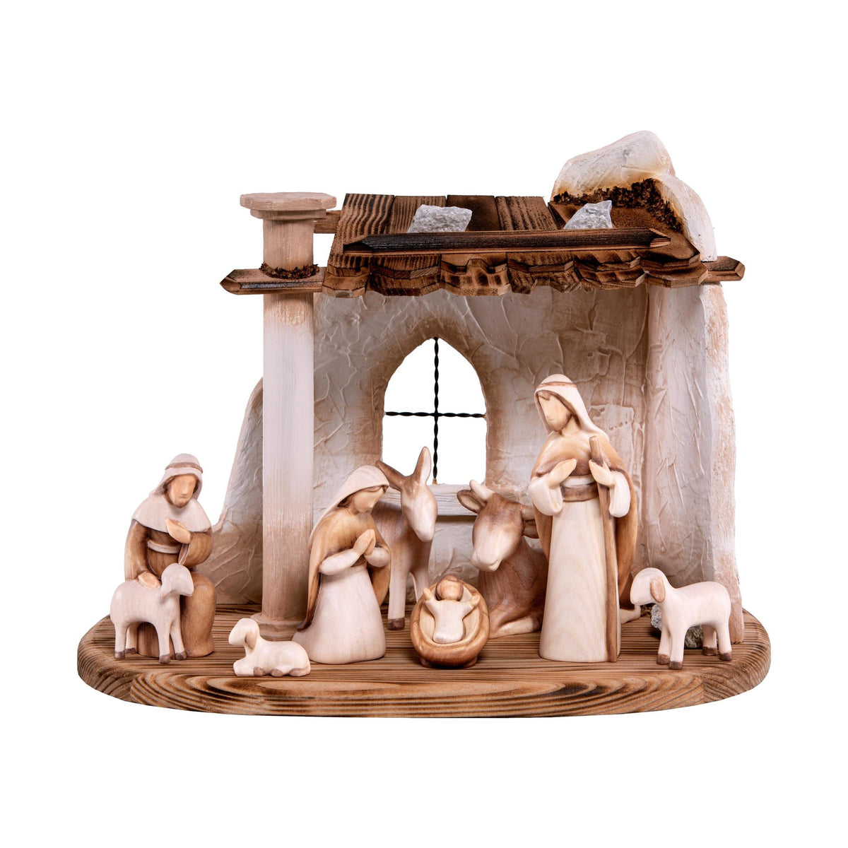 Wooden Nativity Scene Modern Style