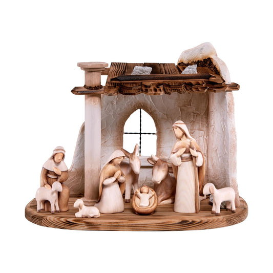 Wooden Nativity Scene Modern Style