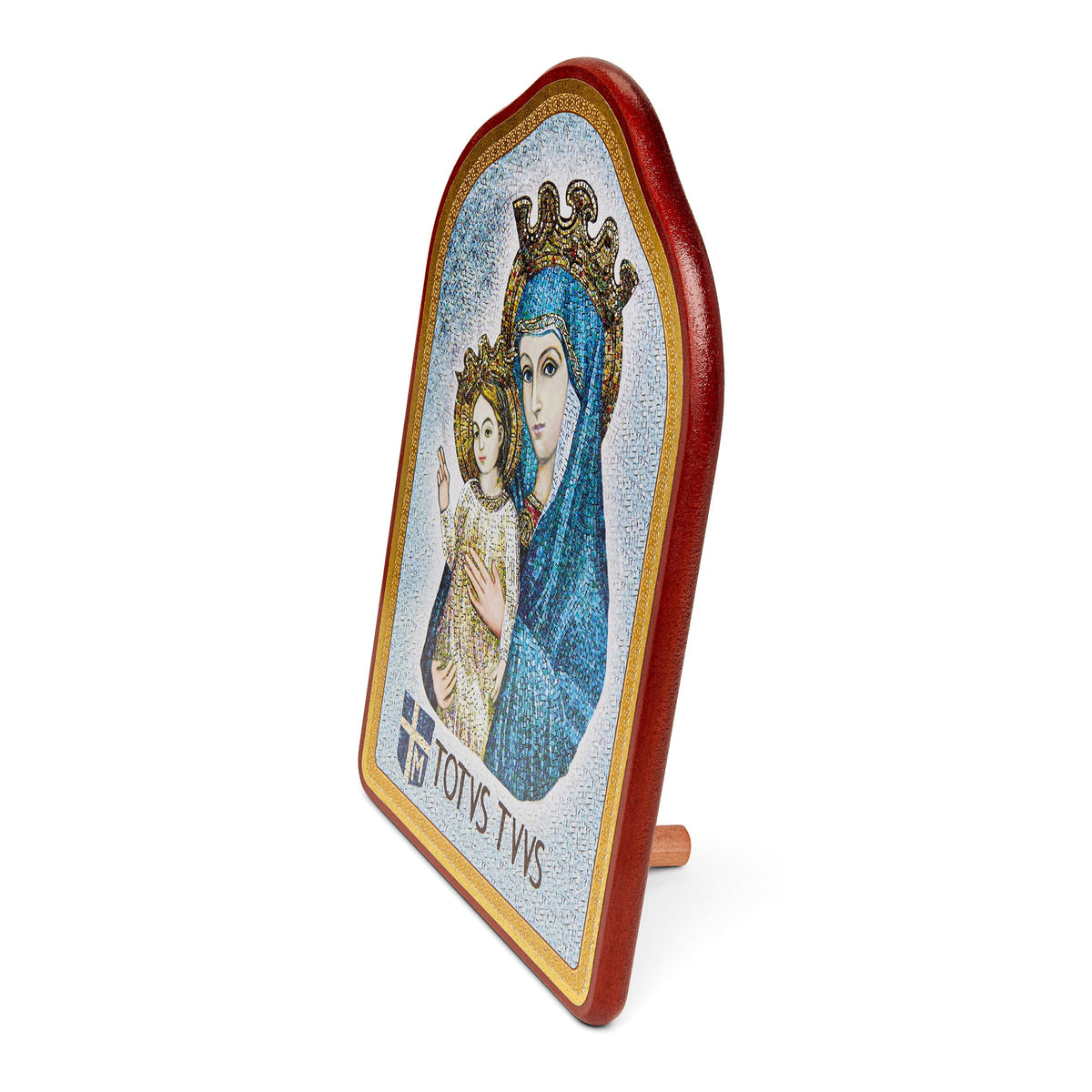 Wooden Painting With Red Frame of Mater Ecclesiae