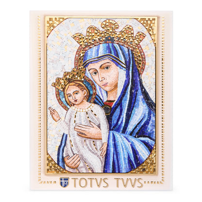 Wooden Panel with Sterling Silver Details of Mater Ecclesiae