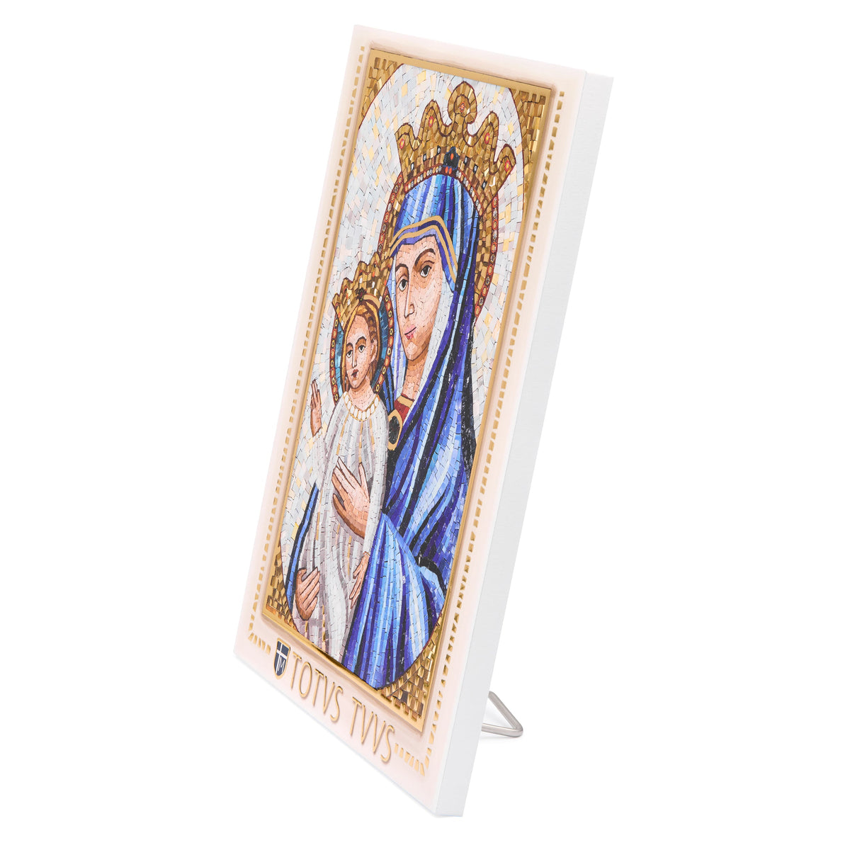 Wooden Panel with Sterling Silver Details of Mater Ecclesiae