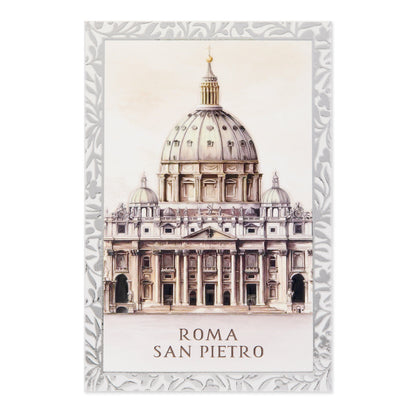 Wooden Panel with Sterling Silver Details of St. Peter's Basilica