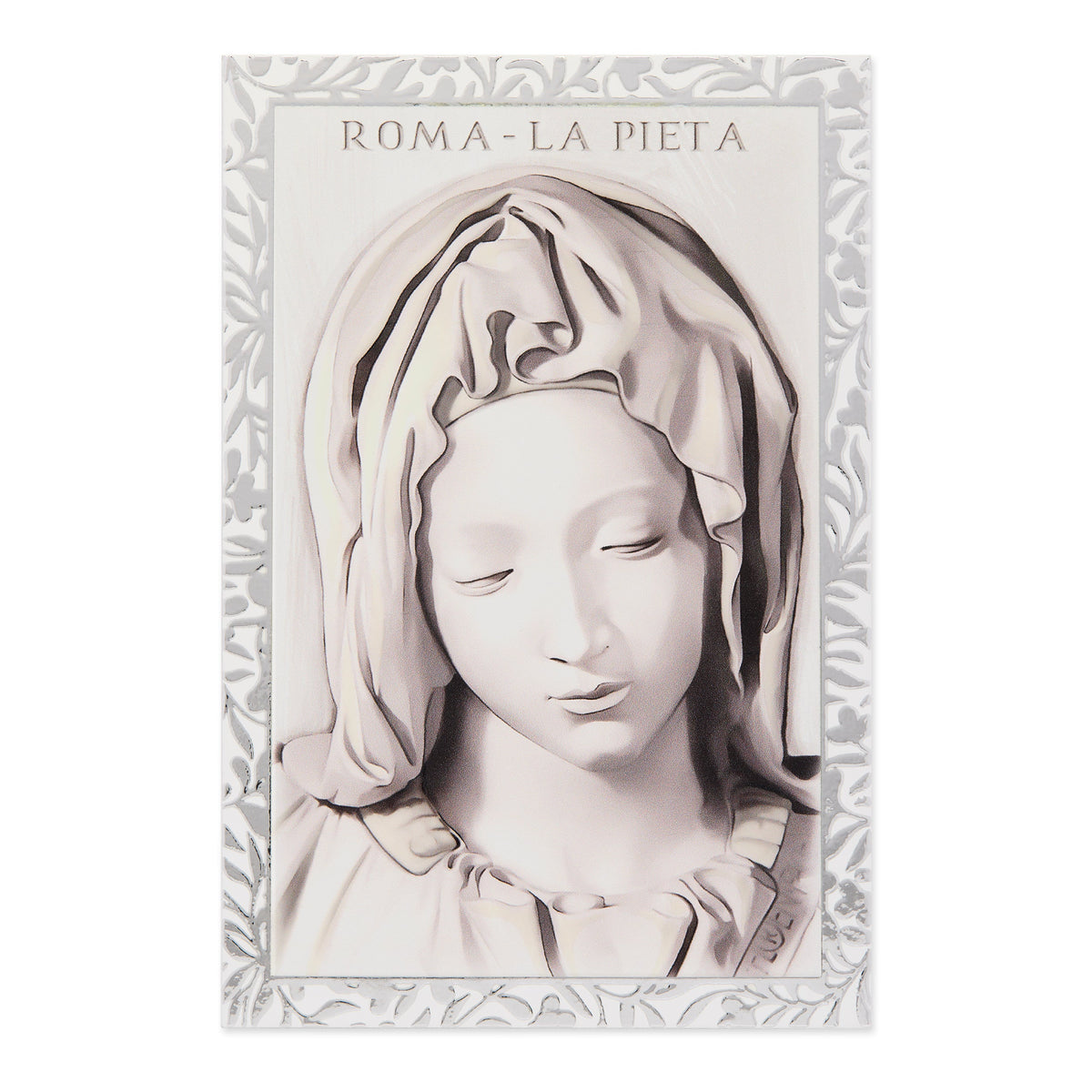 Wooden Panel with Sterling Silver Details of the Pietà