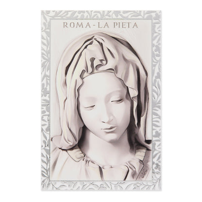 Wooden Panel with Sterling Silver Details of the Pietà