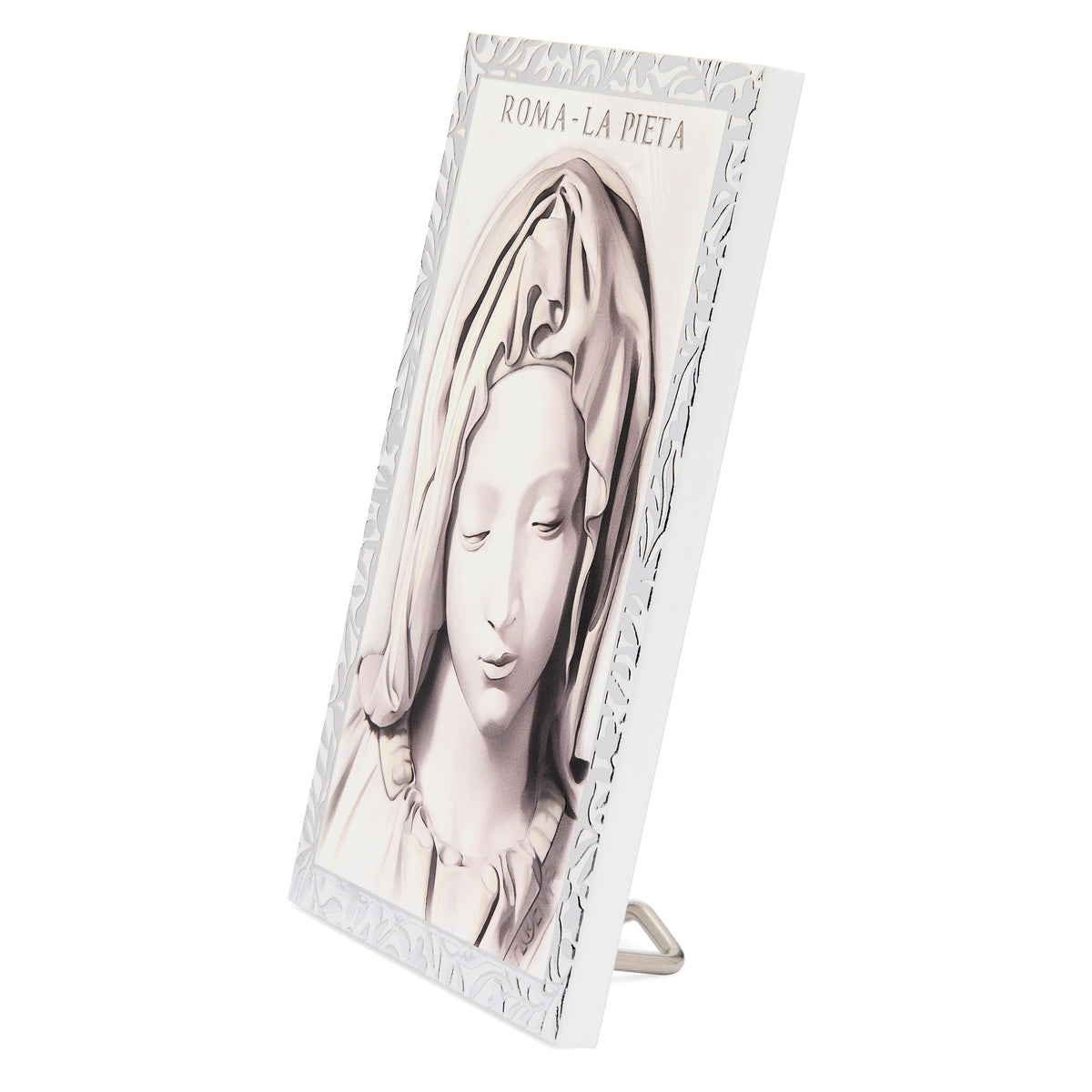 Wooden Panel with Sterling Silver Details of the Pietà