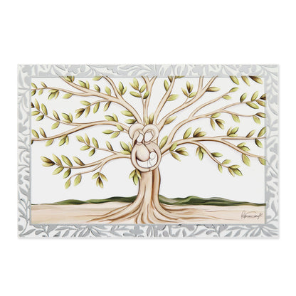 Wooden Panel with Sterling Silver Details of the Tree of Life