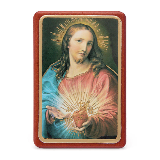Wooden Picture of Sacred Heart of Jesus