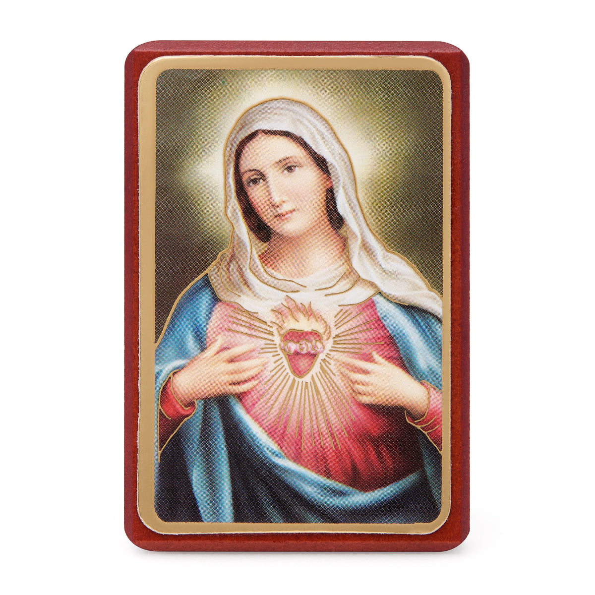 Wooden Picture of the Immaculate Heart of Mary