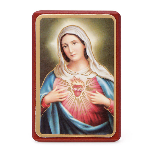 Wooden Picture of the Immaculate Heart of Mary