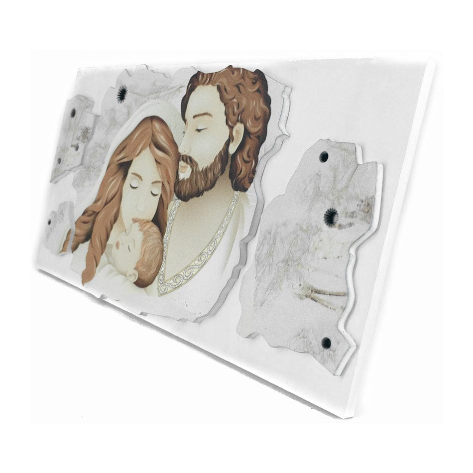 Wooden Panel of the Holy Family in Relief