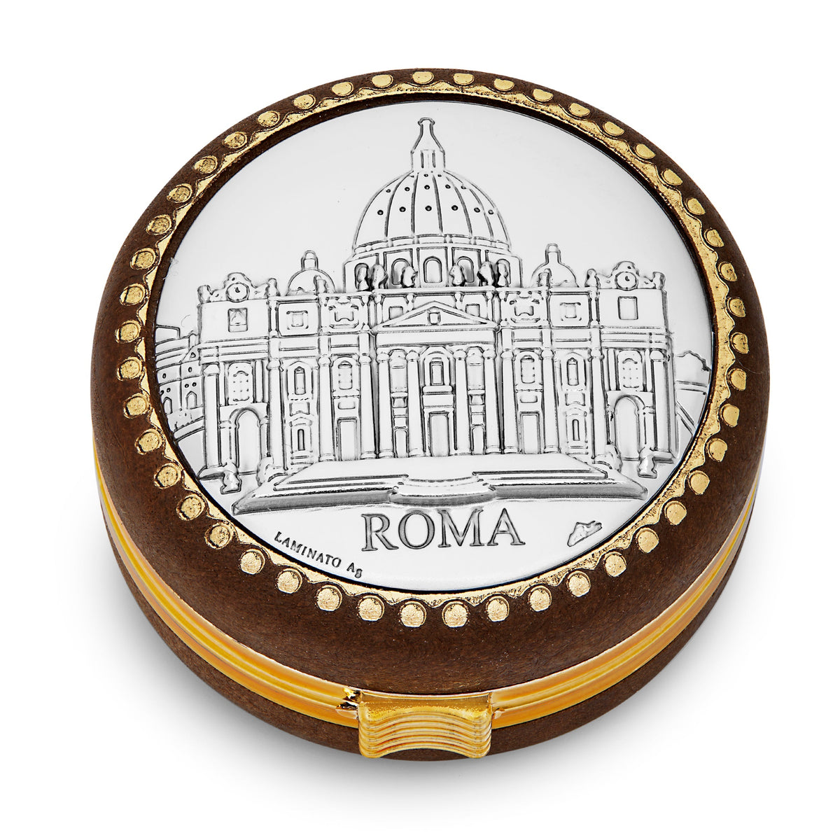Wooden Rosary Case of St. Peter's Basilca With Metal Plaque