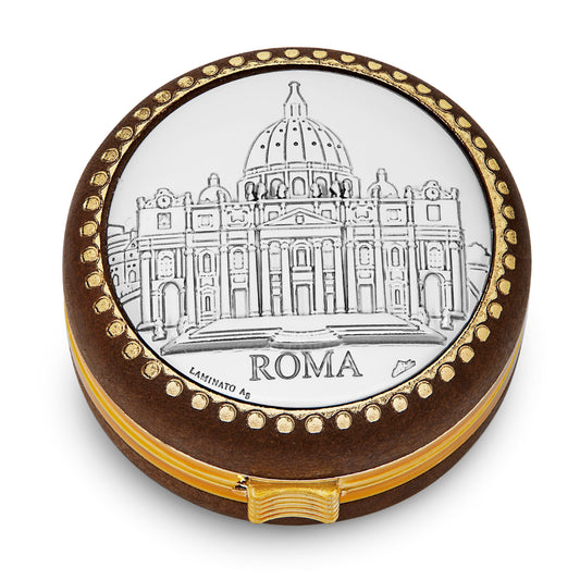 Wooden Rosary Case of St. Peter's Basilca With Metal Plaque
