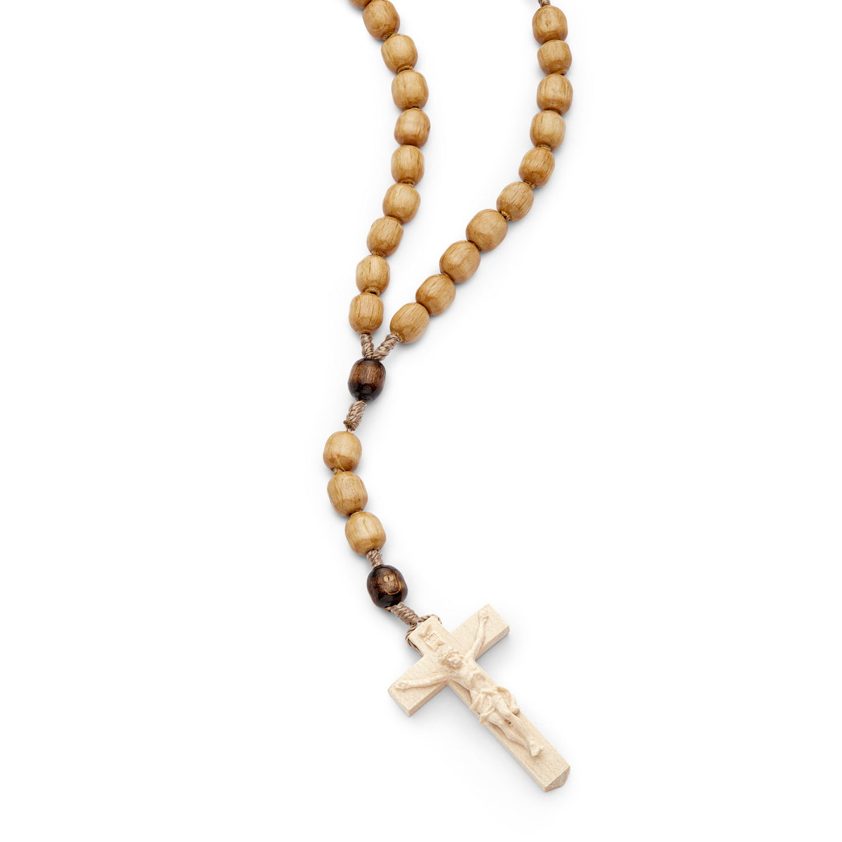 Wooden Rosary with Coloured Wooden Cross