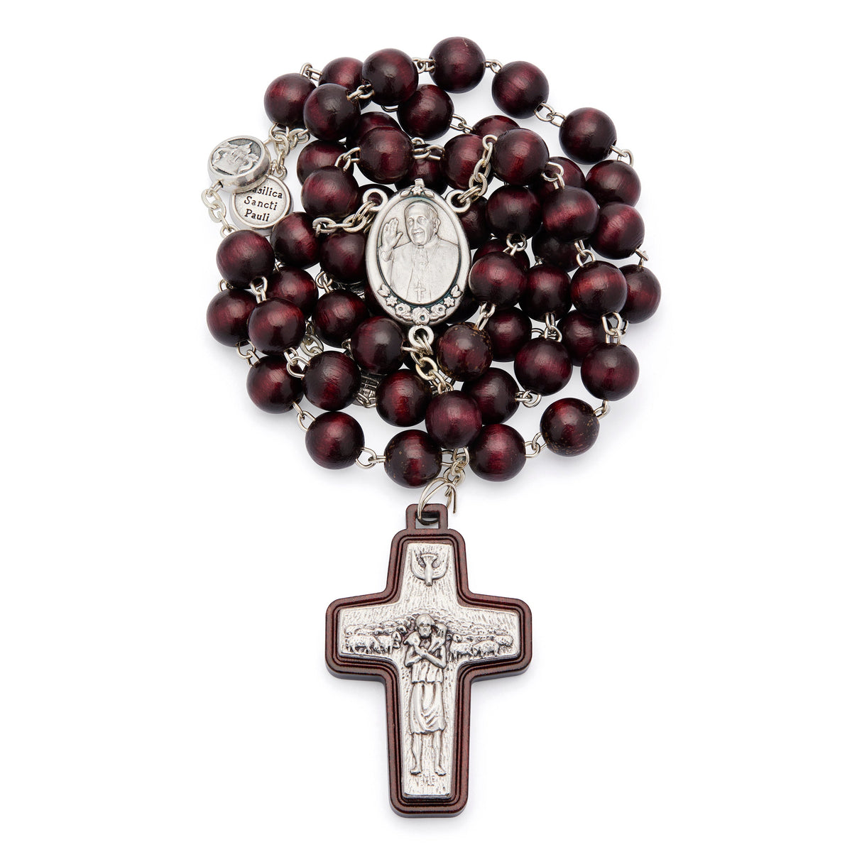 Wooden Rosary with Pope Francis