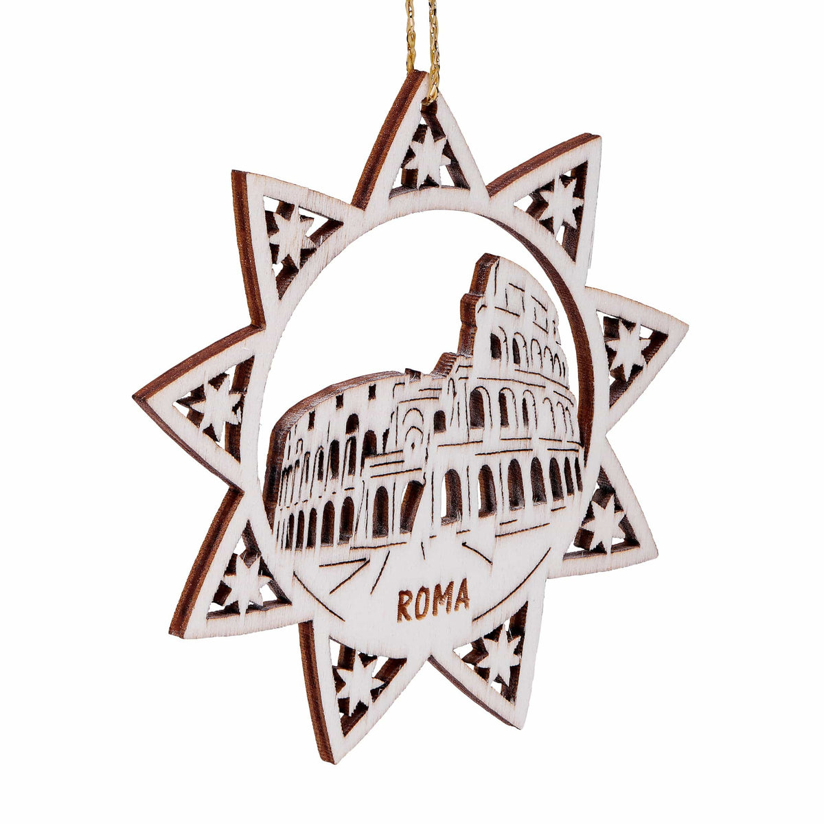 Wooden Star With Colosseum