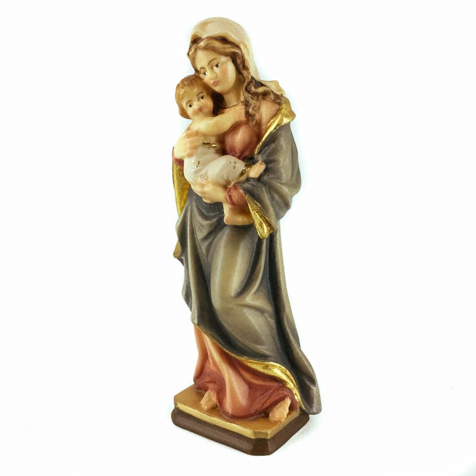 Wooden Statue of Mother Mary with Child