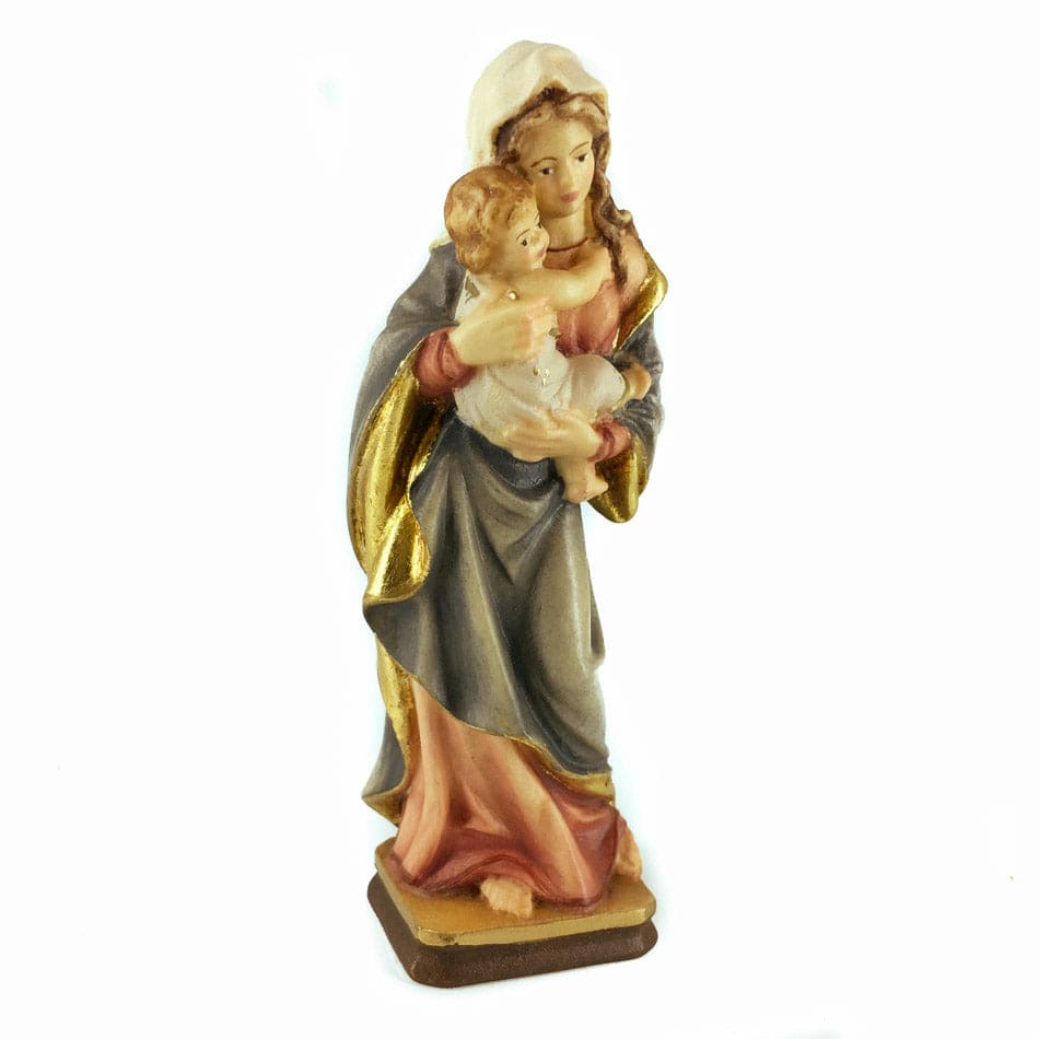 Wooden Statue of Mother Mary with Child