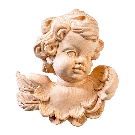 Wooden statue of Angel head pine