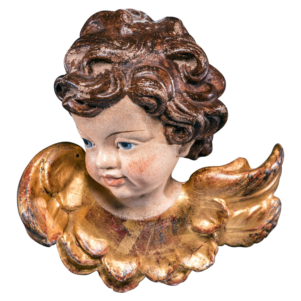 Wooden statue of Angel head